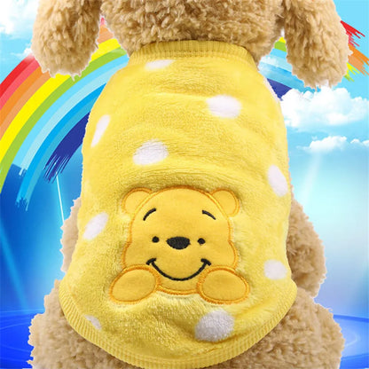 Cartoon Puppy Vest Clothing Warm Dog Clothes Chihuahua French Bulldog Winter Pet Coat for Small Dogs Pet Cat Clothes Supplies
