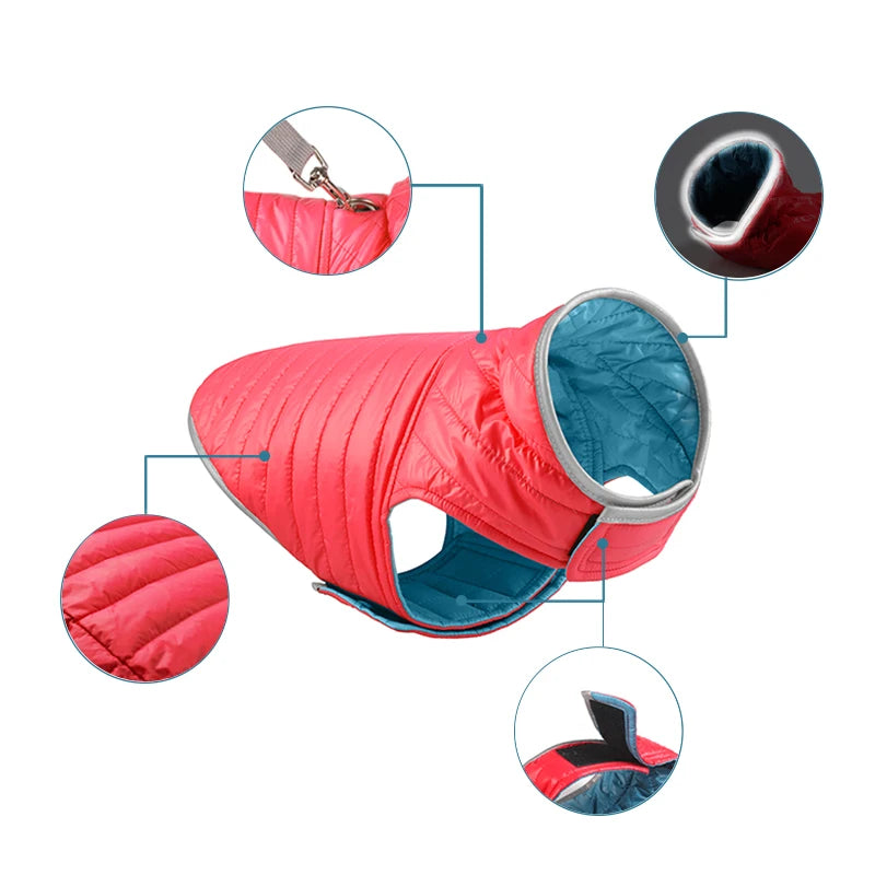 Winter Reversible Dog Light Down Jacket for Small Medium Dogs Pets Clothes Waterproof  French Bulldog Coat Mascotas abrigo perro