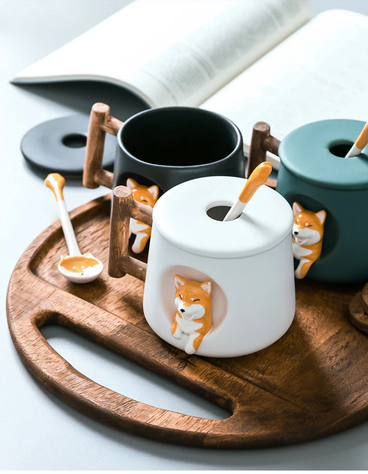 INS Shiba Inu Akita DOG 420ML COFFEE TEA MUGS TEA CUP NORTH EUROPE STYLE FASHION DESIGN
