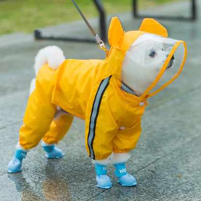 the CUTESY COSTUME - Waterproof Puppy Dog Raincoats, Rain Jacket with Hood for Small/Medium Dogs, Poncho with Reflective Strap, Honeybee Bear Dinosaur Dog Costumes
