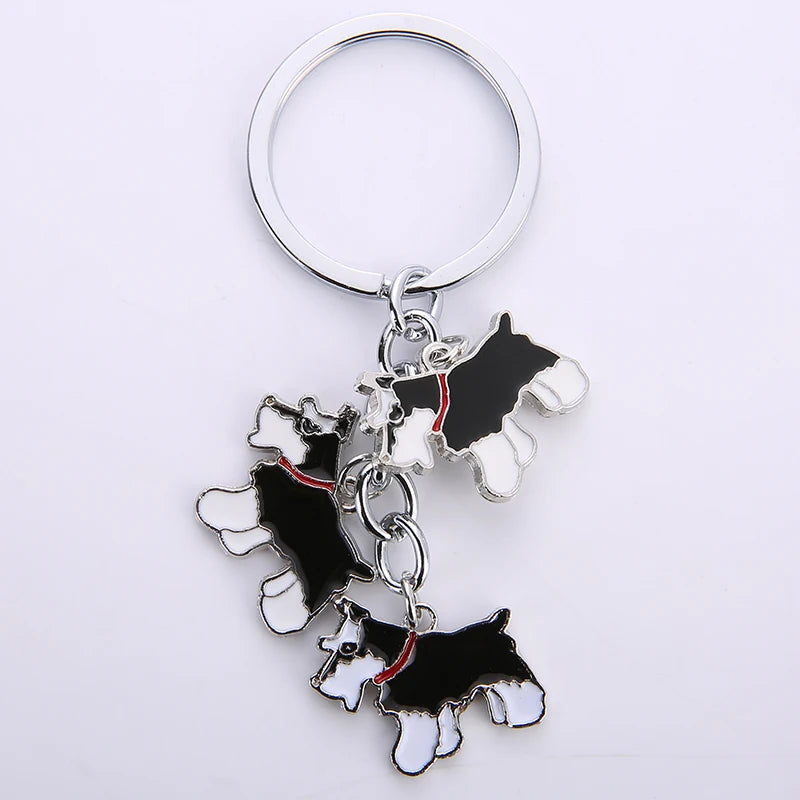 Cartoon Bichon Frise Dog Keychain Cute Animal Key Chain car Keyring Women Bag pendant Jewelry For Women