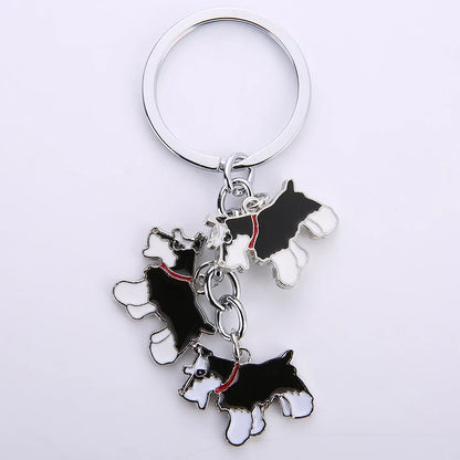 Cartoon Bichon Frise Dog Keychain Cute Animal Key Chain car Keyring Women Bag pendant Jewelry For Women