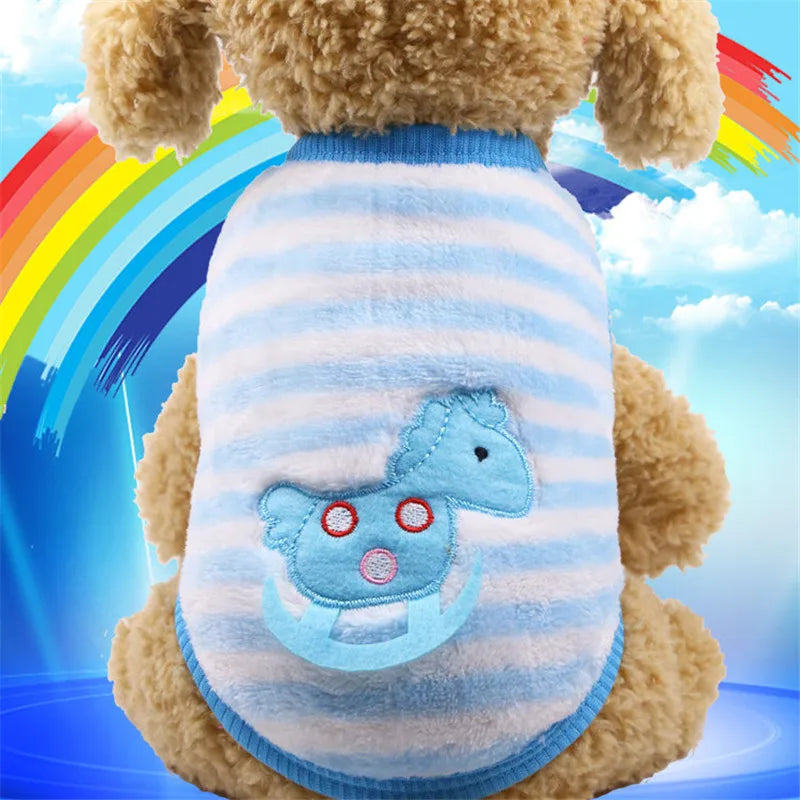 Cartoon Puppy Vest Clothing Warm Dog Clothes Chihuahua French Bulldog Winter Pet Coat for Small Dogs Pet Cat Clothes Supplies