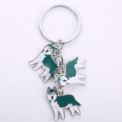 Cartoon Bichon Frise Dog Keychain Cute Animal Key Chain car Keyring Women Bag pendant Jewelry For Women