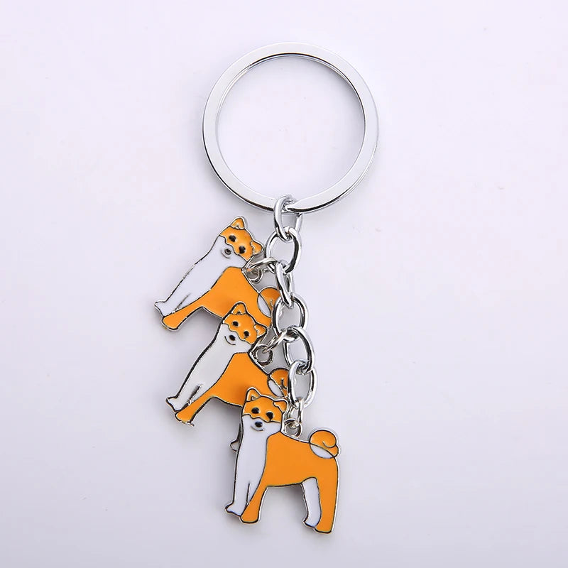 Cartoon Bichon Frise Dog Keychain Cute Animal Key Chain car Keyring Women Bag pendant Jewelry For Women