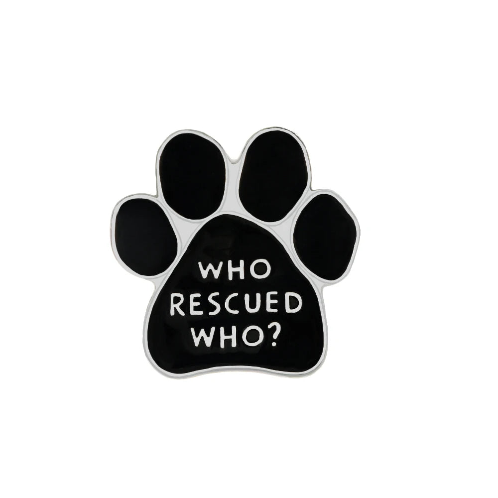 I LOVE MY DOGS Paw Brooch Rescued Puppy Pet Cartoon Animal Enamel Pins BackPack Jackets Metal Lapel Pin Cute Badge Jewelry Gift