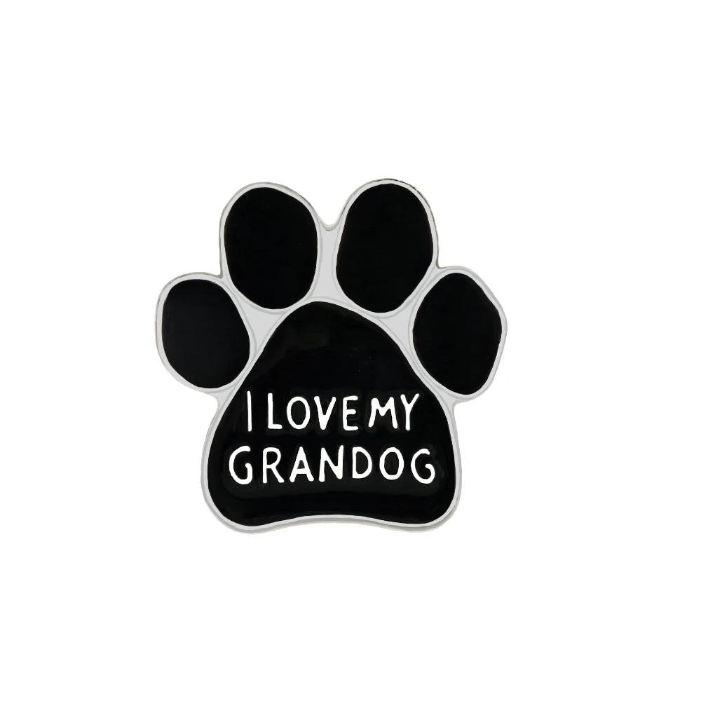 I LOVE MY DOGS Paw Brooch Rescued Puppy Pet Cartoon Animal Enamel Pins BackPack Jackets Metal Lapel Pin Cute Badge Jewelry Gift