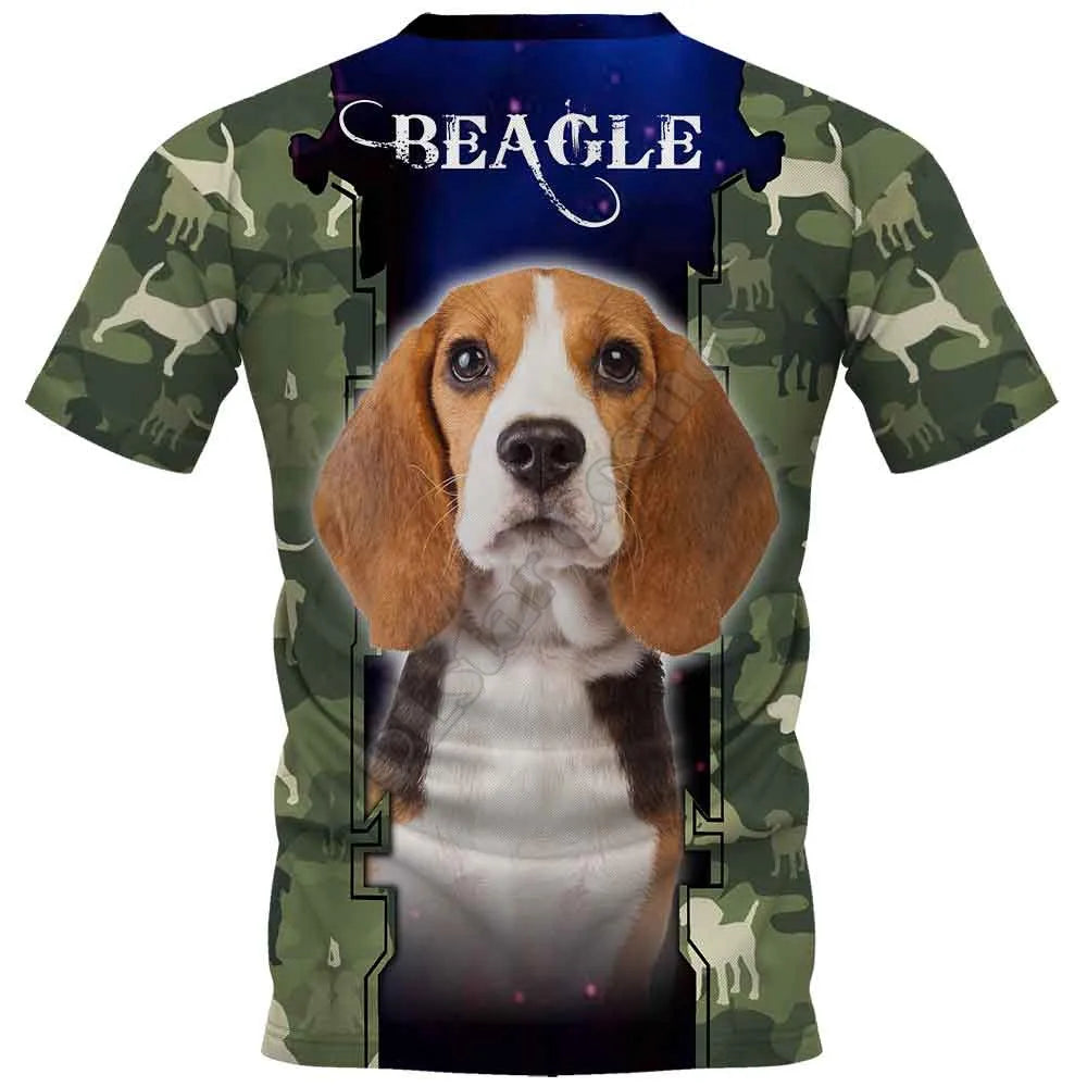 the SERGEANT CANINE - Weimaraner 3D Printed T-Shirts for Women/Men, Summer Casual Tees Short Sleeve T-shirts Funny Animals Short Sleeve