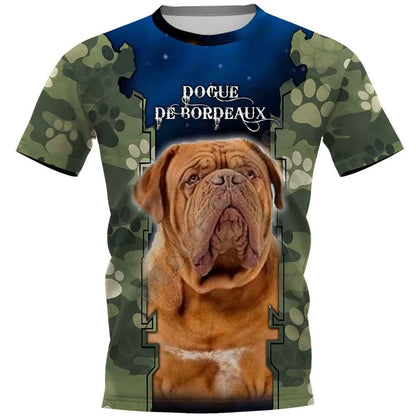 the SERGEANT CANINE - Weimaraner 3D Printed T-Shirts for Women/Men, Summer Casual Tees Short Sleeve T-shirts Funny Animals Short Sleeve