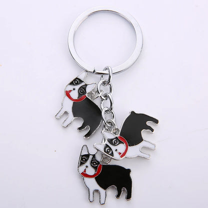 Cartoon Bichon Frise Dog Keychain Cute Animal Key Chain car Keyring Women Bag pendant Jewelry For Women