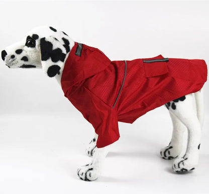 the NEON DOGGY - S-XL Creativity Pets Clothes, Hooded Raincoats Reflective Strip Dogs Raincoats, Waterproof Outdoor Breathable Net Yarn Jackets