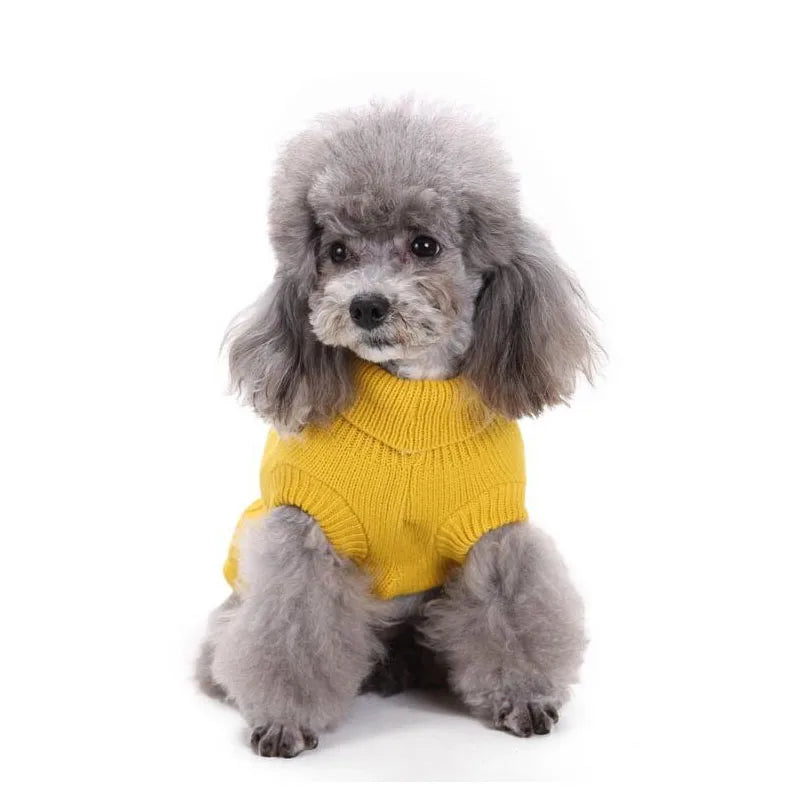 Winter Dog Sweater for Small Large Dogs Solid Candy Color Dog Clothes Puppy Cat Vest Chihuahua French Bulldog Outfits Costume