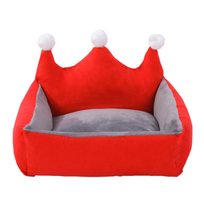 Winter Warm Puppy Dog Cat Sofa Bed Luxurious Crown Dog Priness Beds for Small Dogs Chihuahua Poodle Cussion Mascotas Products