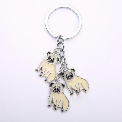Cartoon Bichon Frise Dog Keychain Cute Animal Key Chain car Keyring Women Bag pendant Jewelry For Women