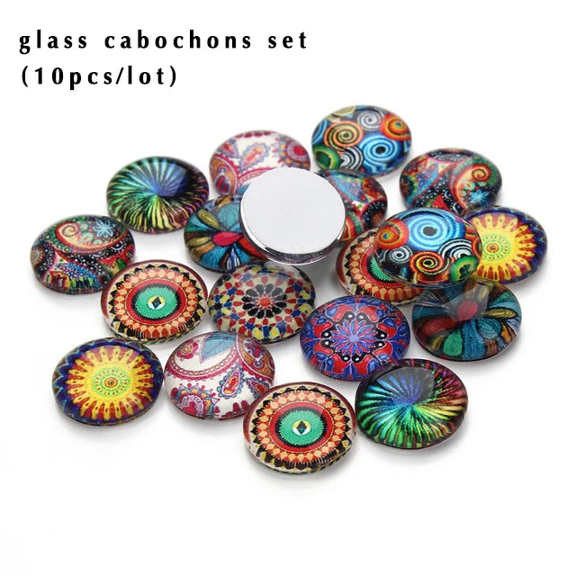 Lovely dog's head painting animal 12mm/20mm/25mm/30mm Round photo glass cabochon demo flat back Making findings