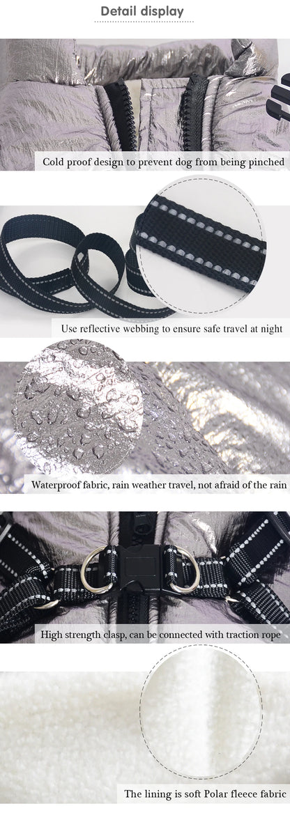 Winter Warm Large Pet Dog Jacket with Harness Waterproof Big Dog Coat for Labrador Chihuahua French Bulldog Outdoor Dog Clothes