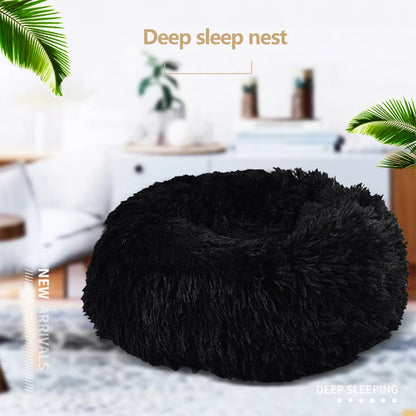 Super Soft Pet Bed Kennel Dog Round Cat Winter Warm Sleeping Bag Long Plush Large Puppy Cushion
