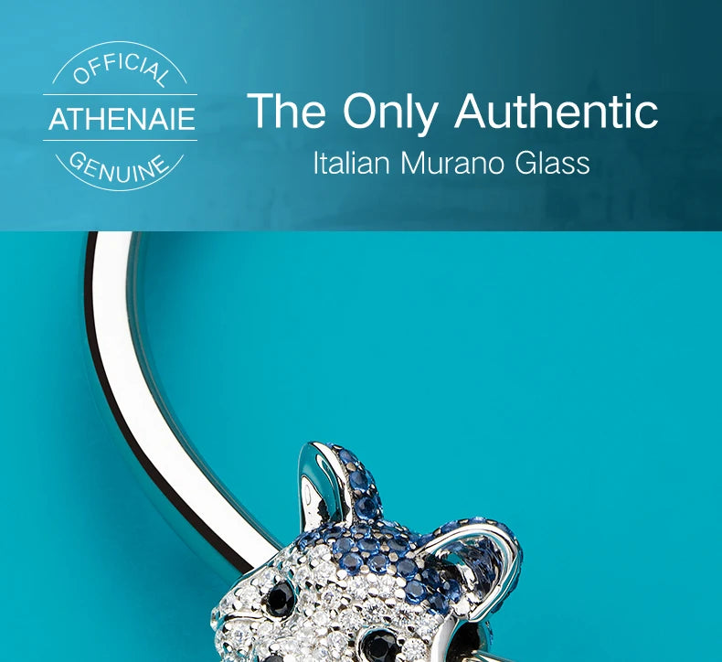 ATHENAIE 925 Sterling Silver Corgi Pet Charms Mixed CZ Yellow Cute Akita Puppy Dog Animal Charms Beads for Bracelet Jewerly