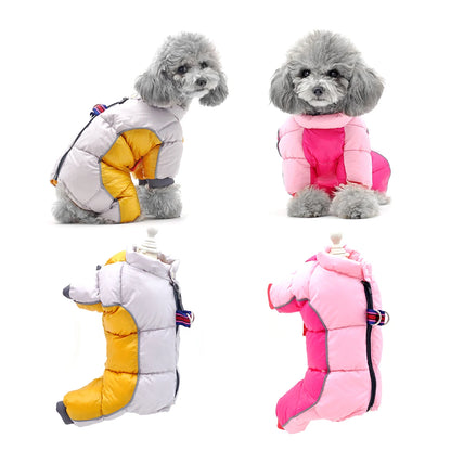 Winter Dog Clothes Waterproof Dog Overalls for Small Dogs Super Warm Soft Puppy Snow Suit Full-Covered Belly Female/Male Dog Use