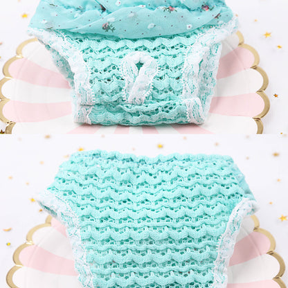 Drawstring Female Dog Diaper with Hollow Out Design Durable Reusable Adjustable Long Lasting Water Absorption for Dogs WWO66