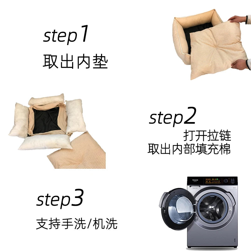 Large Pet Cat Dog Bed 8Colors Warm Cozy Dog House Soft Fleece Nest Dog Baskets House Mat Autumn Winter Waterproof Kennel