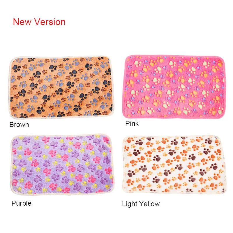Super Soft Flannel Fleece Cat Dog Bed Mats Paw Foot Print Warm Pet Blanket Sleeping Beds Cover Mat For Small Medium Dogs Cats