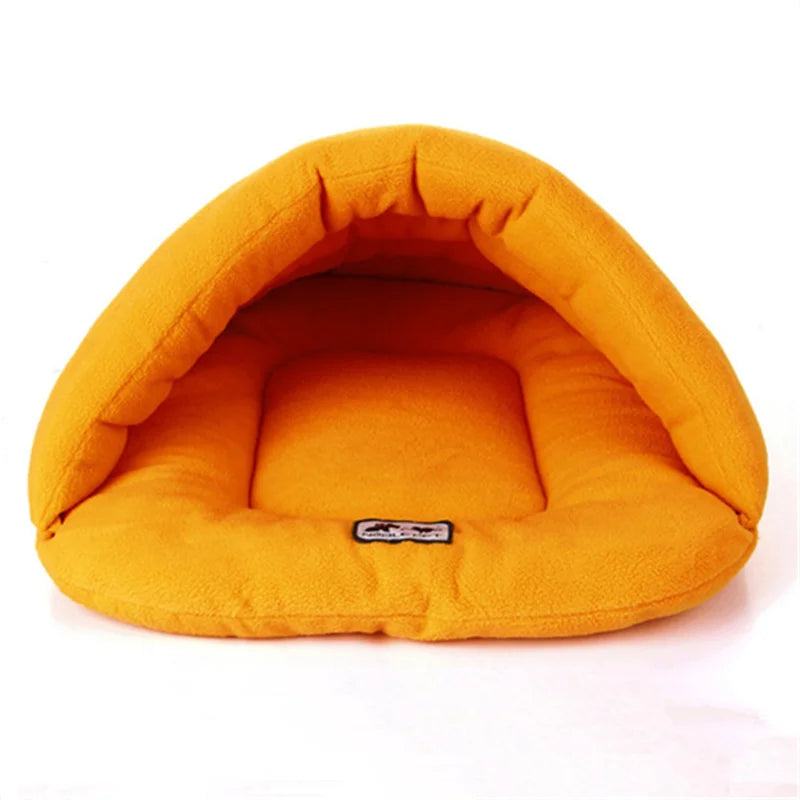 New Slipper Style Winter Warm Fleece Pet Cat Sleeping Bags Puppy Small Dog Bed with Cushion Pet Rabbit Squirrel Hamster House
