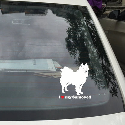 "I Love My Samoyed "Vinyl Sticker Die Cut Sammy Animal Dog Decals For Car Decoration