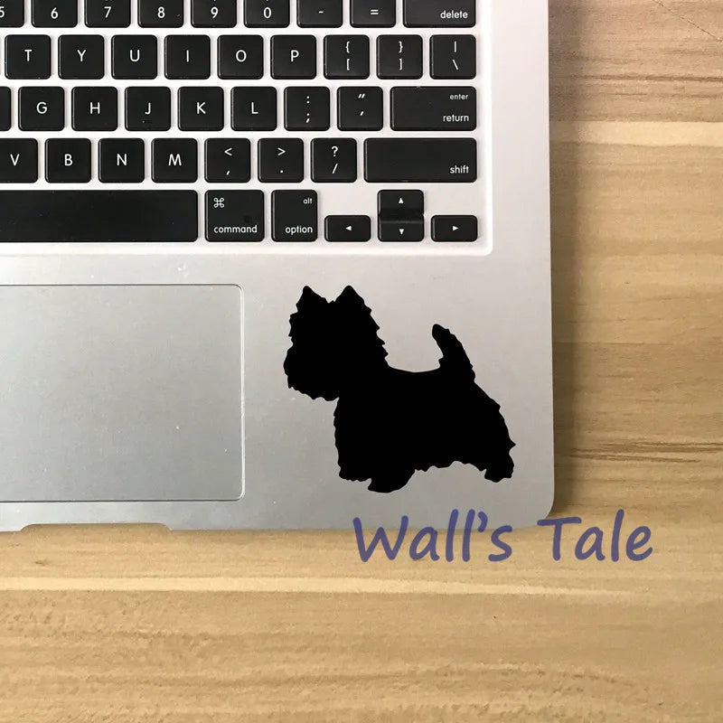 Cute Westie Silhouette Decal Cutom Dog Name Vinyl Sticker , Personalized Pet Dog Westie Art Decals Car Window Laptop Decor