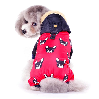 New French Bulldog Costumes For Dog Winter Warm Snow Down Jacket Coat For Puppies Small Medium Animal Pugs Pet Cat Clothes Goods