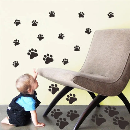 22pcs 4-10cm Cartoon Cute Dogs Cats Animal Foot Wall Stickers For Kids Child Rooms Wardrobe Fridge Home Decor Vinyl Wall Decals