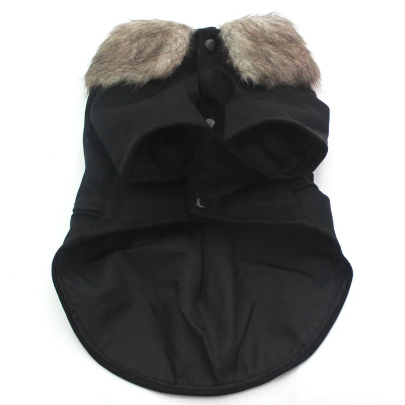 Boy Dog Cat Suit Coat Hoodie Pet Puppy Coat Jacket Fur Collar Windbreaker Clothes Apperal 5 sizes