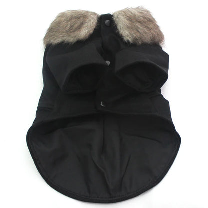 Boy Dog Cat Suit Coat Hoodie Pet Puppy Coat Jacket Fur Collar Windbreaker Clothes Apperal 5 sizes