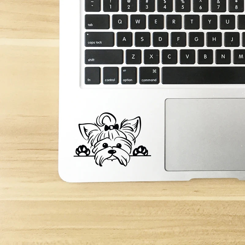 Yorkshire Terrier Vinyl Sticker Decals Car Decor , Puppy Peeking Yorkie Dog Breed Pet Decal For Cup Laptop Decoration