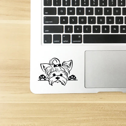 Yorkshire Terrier Vinyl Sticker Decals Car Decor , Puppy Peeking Yorkie Dog Breed Pet Decal For Cup Laptop Decoration