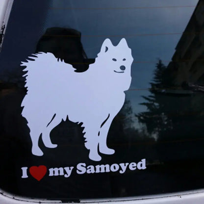 "I Love My Samoyed "Vinyl Sticker Die Cut Sammy Animal Dog Decals For Car Decoration