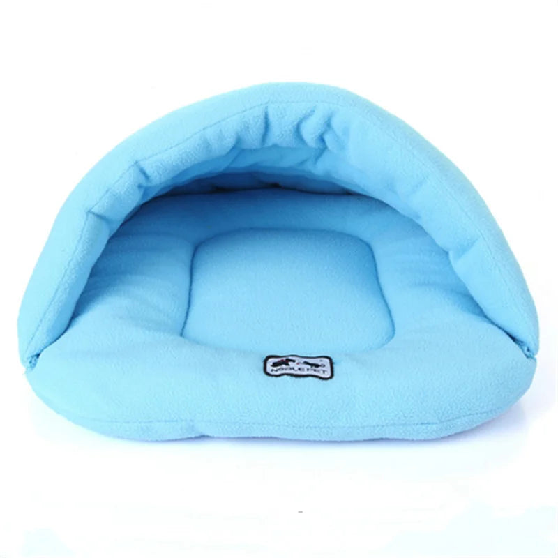 New Slipper Style Winter Warm Fleece Pet Cat Sleeping Bags Puppy Small Dog Bed with Cushion Pet Rabbit Squirrel Hamster House