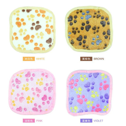 Super Soft Flannel Fleece Cat Dog Bed Mats Paw Foot Print Warm Pet Blanket Sleeping Beds Cover Mat For Small Medium Dogs Cats
