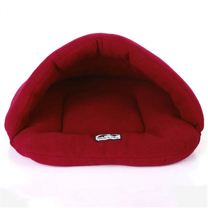 New Slipper Style Winter Warm Fleece Pet Cat Sleeping Bags Puppy Small Dog Bed with Cushion Pet Rabbit Squirrel Hamster House