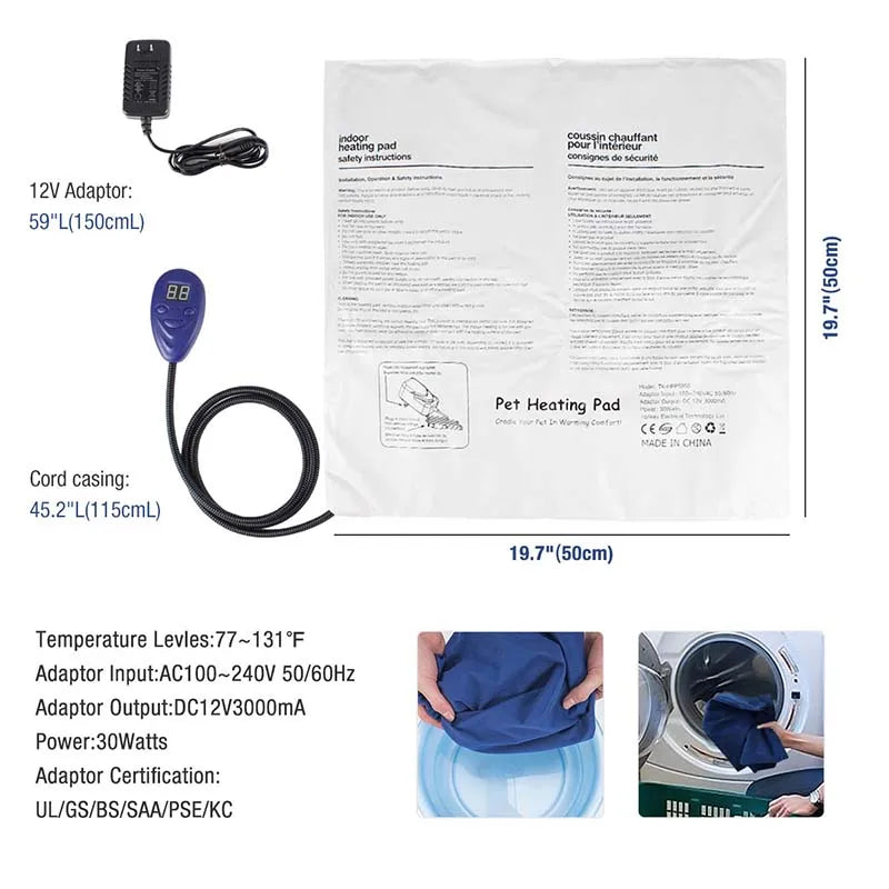 Pet Electric Blanket Dog Cat Bed Mat Winter Warm Dog House For Puppy Kitty Big Dog Home Heating Pad Cushion Nest Pet Supplies