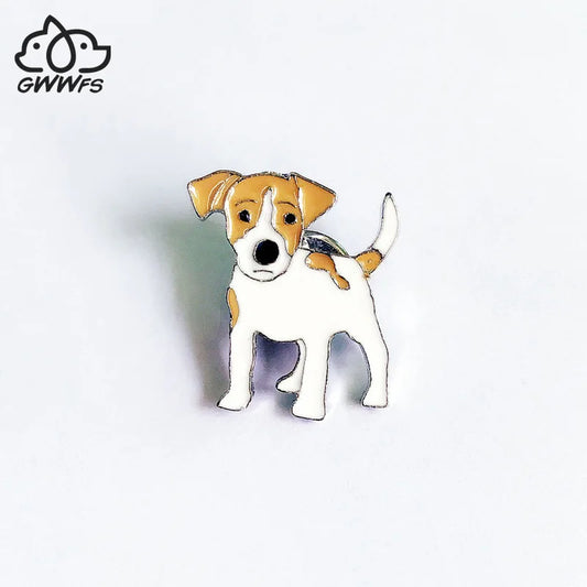 Jack Russell Terrier Brooches For Women Metal Alloy Animal Pet Dog Brooch Pin Badge bag hat  Jewelry Brooches For Kids Friends