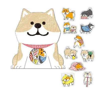 30pcs/pack Cute Dog Shiba Inu Akita Husky Label Stickers Decorative Stationery Stickers Scrapbooking DIY Diary Album Stick Label
