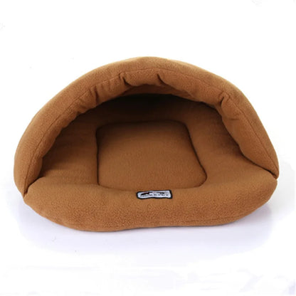 New Slipper Style Winter Warm Fleece Pet Cat Sleeping Bags Puppy Small Dog Bed with Cushion Pet Rabbit Squirrel Hamster House