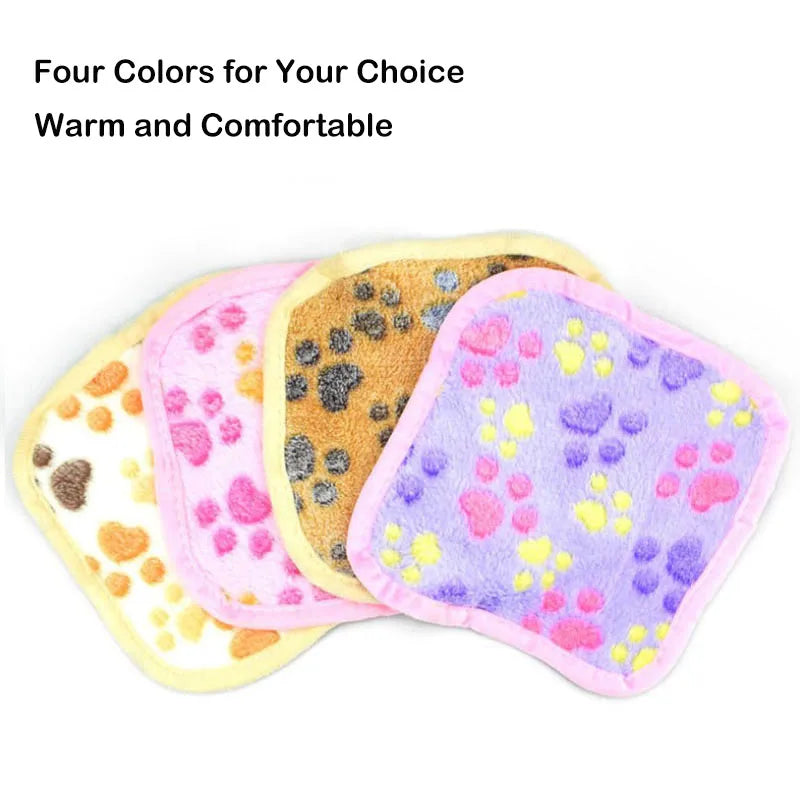 Super Soft Flannel Fleece Cat Dog Bed Mats Paw Foot Print Warm Pet Blanket Sleeping Beds Cover Mat For Small Medium Dogs Cats