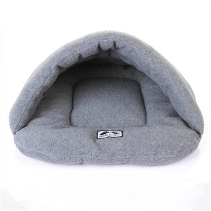 New Slipper Style Winter Warm Fleece Pet Cat Sleeping Bags Puppy Small Dog Bed with Cushion Pet Rabbit Squirrel Hamster House