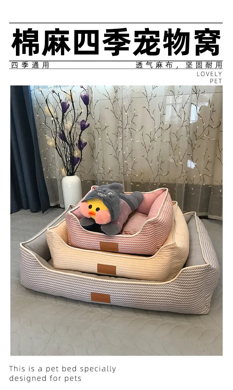 Large Pet Cat Dog Bed 8Colors Warm Cozy Dog House Soft Fleece Nest Dog Baskets House Mat Autumn Winter Waterproof Kennel