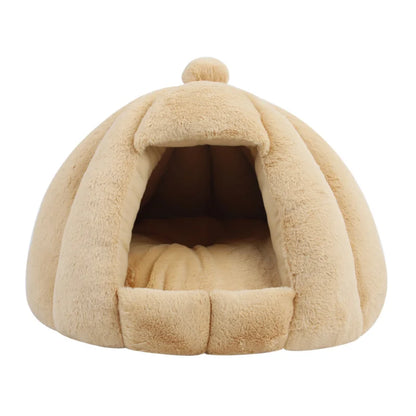 Winter Dog Bed Kennel Small Medium Semi-closed Yurt Rabbit Plush Warm Cat Pet Kennel