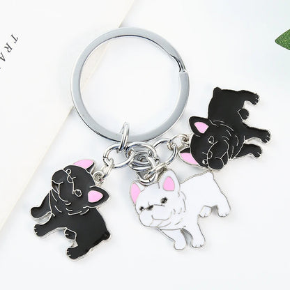 Cartoon Bichon Frise Dog Keychain Cute Animal Key Chain car Keyring Women Bag pendant Jewelry For Women