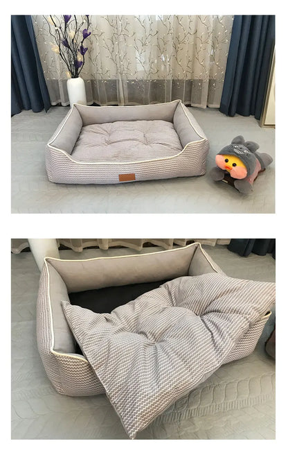 Large Pet Cat Dog Bed 8Colors Warm Cozy Dog House Soft Fleece Nest Dog Baskets House Mat Autumn Winter Waterproof Kennel