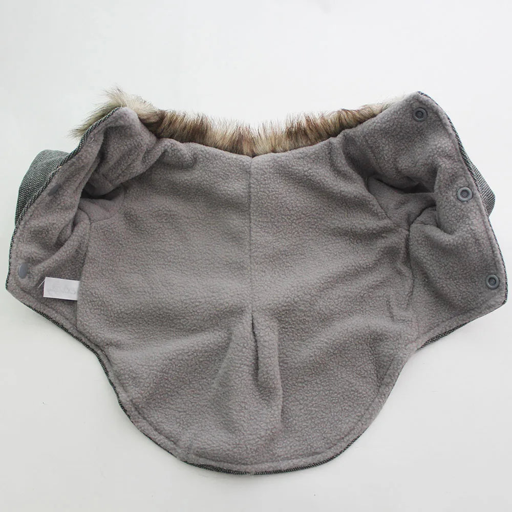Boy Dog Cat Suit Coat Hoodie Pet Puppy Coat Jacket Fur Collar Windbreaker Clothes Apperal 5 sizes
